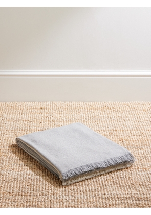 Loro Piana - Gobi Fringed Suede-Trimmed Cashmere Blanket - Men - Blue