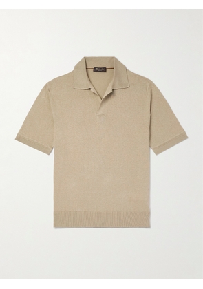 Loro Piana - Silk and Linen-Blend Polo-Shirt - Men - Neutrals - IT 48