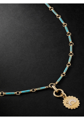 Foundrae - Element New Beginnings Internal Compass 18-Karat Gold, Diamond and Turquoise Pendant Necklace - Men - Gold