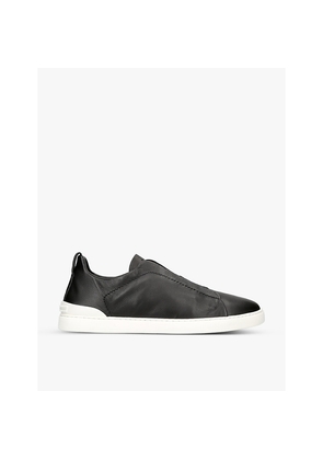 Mens Zegna Triple Stitch Secondskin Leather Trainers