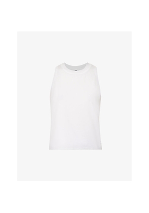 Womens Vuori Energy Sleeveless Logo-Patch Stretch-Jersey Top