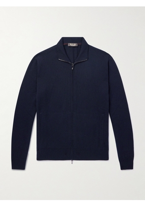 Loro Piana - Ribbed Cashmere Zip-Up Sweater - Men - Blue - IT 46
