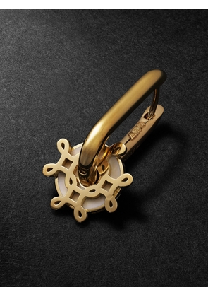 Foundrae - Small Chubby Ear Hoop and Never Ending Knot 18-Karat Gold and Enamel Single Earring - Men - Gold