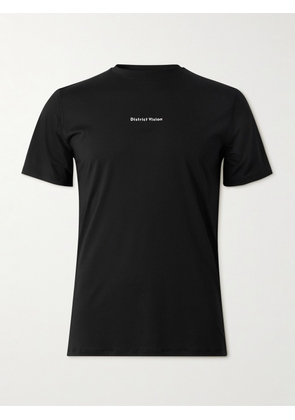 DISTRICT VISION - Logo-Print Perforated Stretch-Jersey T-Shirt - Men - Black - S