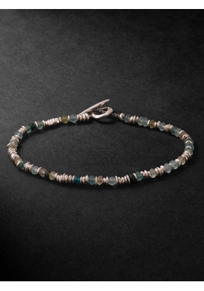 MAOR - Pilla Sterling Silver Glass Beaded Bracelet - Men - Silver - M