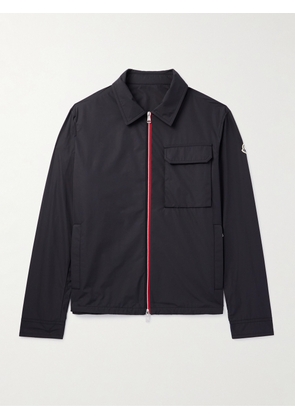 Moncler - Logo-Appliquéd Grosgrain-Trimmed Shell Overshirt - Men - Black - 1