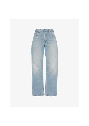 Womens Casey Jean By Jean Vintage Structured-Waist Straight-Leg Mid-Rise Denim Jeans