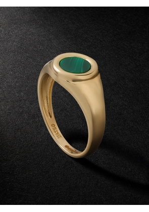 Mateo - Gold Malachite Signet Ring - Men - Gold - 54