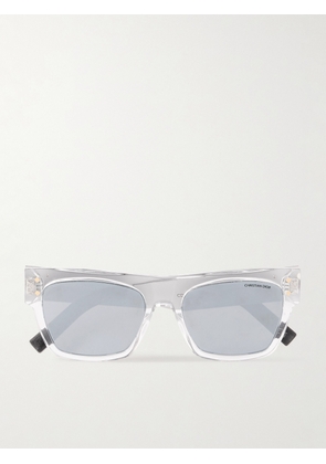 Dior Eyewear - CD Diamond S8I Square-Frame Acetate and Monogrammed Silver-Tone Sunglasses - Men - Silver