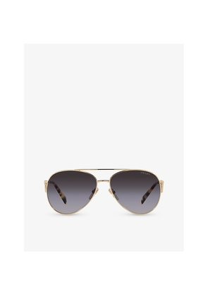 Prada Pr 73Zs Pilot-Frame Metal Sunglasses