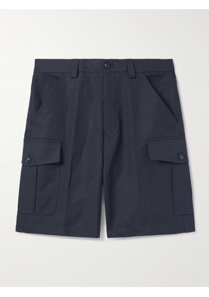 Loro Piana - Bizen Wide-Leg Cotton and Linen-Blend Canvas Cargo Shorts - Men - Blue - IT 44