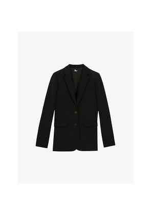 Womens The Kooples Straight-Fit Stretch-Crepe Blazer
