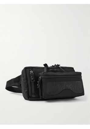Christian Louboutin - Loubideal Studded Rubber-Trimmed Shell and Mesh Belt Bag - Men - Black