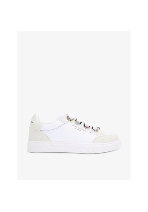 Womens Kurt Geiger London Kensington Eyelet-Embellished Leather Low-Top Trainers