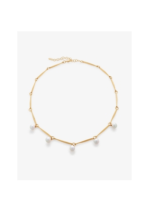 Womens Monica Vinader Nura 18ct Yellow Gold-Plated Vermeil Recycled Sterling-Silver and Fresh-Water Pearl Necklace