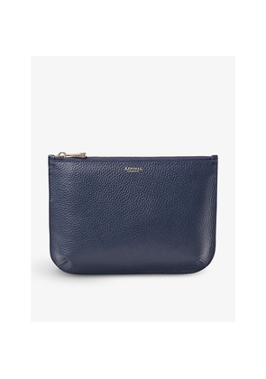 Womens Aspinal Of London Ella Large Logo-Print Grained-Leather Pouch