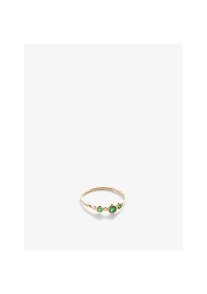 Monica Vinader Cluster 14ct Yellow-Gold and 0.018ct Emerald and Diamond Ring
