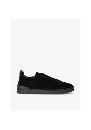 Mens Ermenegildo Zegna Triple Stitch Suede Low-Top Trainers