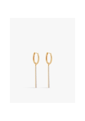 Womens PDPAOLA Olga 18ct Yellow Gold-Plated Sterling-Silver and Cubic Zirconia Hoop Earrings