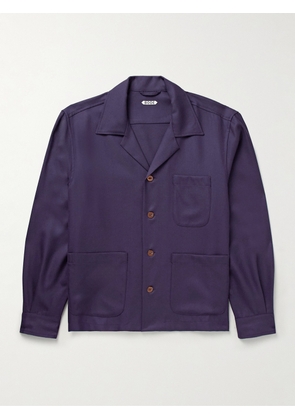 BODE - Camp-Collar Wool Overshirt - Men - Purple - S