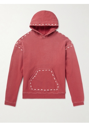 KAPITAL - Marionette Printed Cotton-Jersey Hoodie - Men - Red - 1