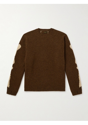 KAPITAL - Oversized Intarsia Wool Sweater - Men - Brown - 1