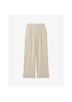Womens Reiss Eden Wide-Leg Mid-Rise Woven Trousers