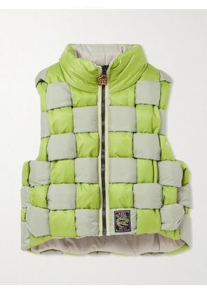 KAPITAL - Cropped Reversible Quilted Padded Shell Gilet - Men - Green