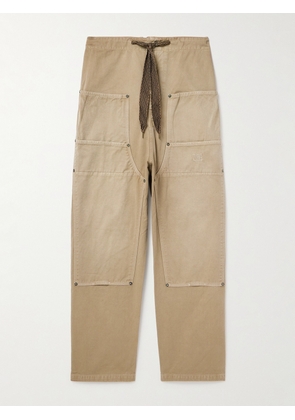 KAPITAL - Katsuragi Wide-Leg Panelled Cotton-Twill Drawstring Trousers - Men - Neutrals - 2