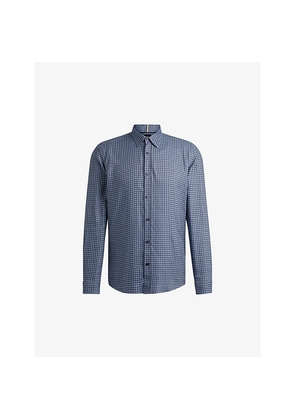 Mens Boss Regular-Fit Geometric-Print Chambray Shirt