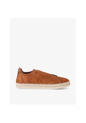Mens Zegna Triple Stitch Contrast-Sole Suede Espadrilles