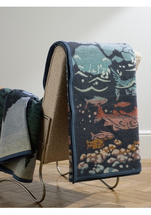 Pendleton - Salmon Falls Virgin Wool and Cotton-Blend Jacquard Blanket - Men - Blue