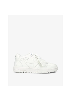 Mens Off-White C/O Virgil Abloh Out Of Office Logo-Embroidered Leather Low-Top Trainers