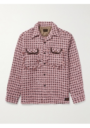 KAPITAL - Wool-Blend Tweed Overshirt - Men - Pink - 2