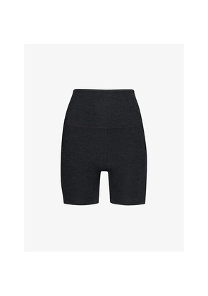 Womens Beyond Yoga Spacedye Keep Pace High-Rise Stretch-Woven Shorts