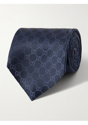 Gucci - 8cm Logo-Jacquard Silk Tie - Men - Blue