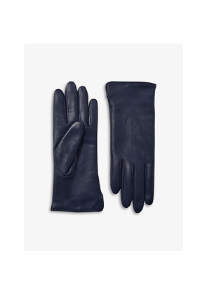 Womens Aspinal Of London Stitch-Embellished Cashmere and Leather Gloves
