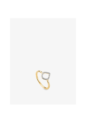 Womens Monica Vinader Riva Mini Kite 18ct Yellow Gold-Plated Vermeil Sterling-Silver and 0.025ct Diamond Ring