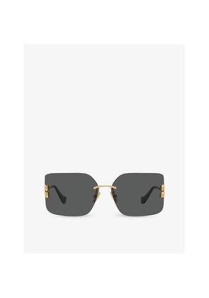Miu Miu Mu 54Ys Square-Frame Metal Sunglasses
