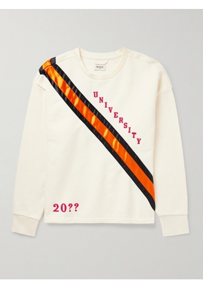 BODE - Grad Colors Satin-Trimmed Embroidered Cotton-Jersey Sweatshirt - Men - Neutrals - S