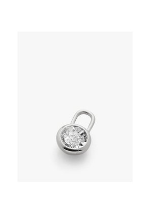 Womens Monica Vinader Solitaire Sterling-Silver and 0.06ct Lab-Grown Diamond Earring Charm