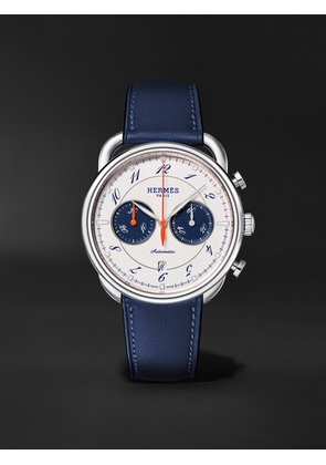 Hermès Timepieces - Arceau Chronographe Automatic 42mm Stainless Steel and Leather Watch, Ref. No. 403964WW00 - Men - Blue