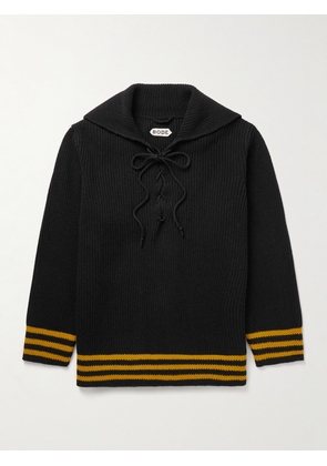 BODE - Deck Striped Ribbed Wool Sweater - Men - Black - S