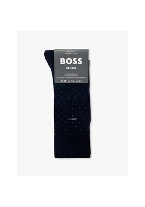 Mens Boss George Dotted-Pattern Cotton-Blend Socks
