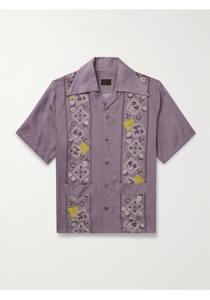 KAPITAL - Peckish Rainbowy Wrangle Camp-Collar Printed Voile Shirt - Men - Purple - 2