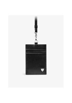 Aspinal Of London Logo-Badge Leather Lanyard Card Holder
