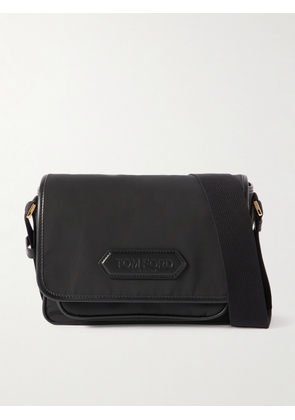 TOM FORD - Leather-Trimmed Recycled-Nylon Messenger Bag - Men - Black