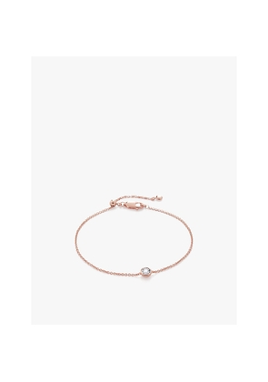 Womens Monica Vinader Solitaire 18ct Yellow Rose-Plated Vermeil Sterling-Silver and 0.06ct Lab-Grown Diamond Bracelet