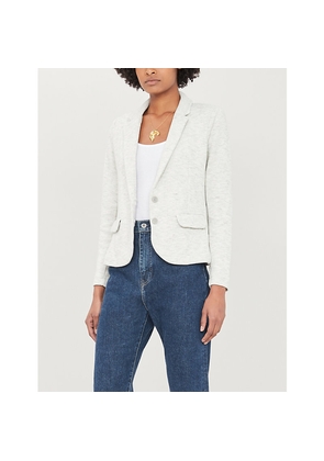 Womens Whistles Notch-Lapels Slim-Fit Cotton-Blend Jacket