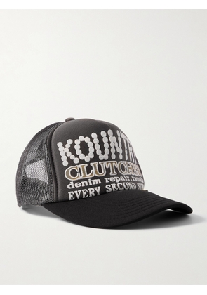 KAPITAL - Pearl Clutcher Printed Canvas and Mesh Trucker Cap - Men - Gray